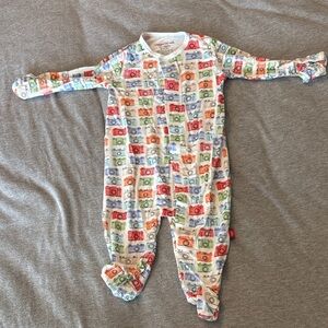 Magnetic Me 0-3 Months Footed One-Piece with Multicolor Camera Print Unisex